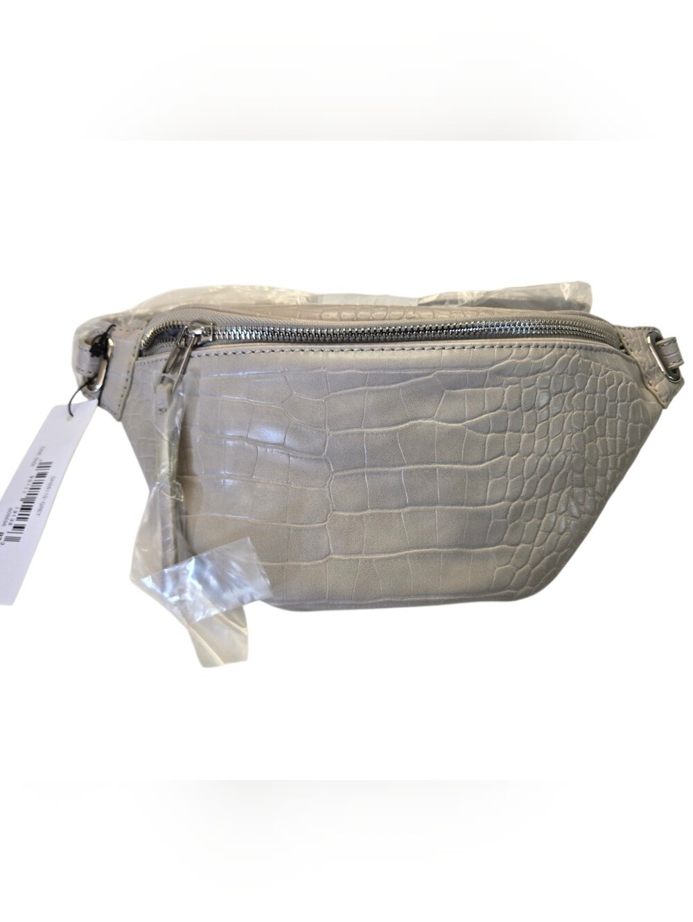 NWT Gray Croc Embossed Belt Bag / Crossbody